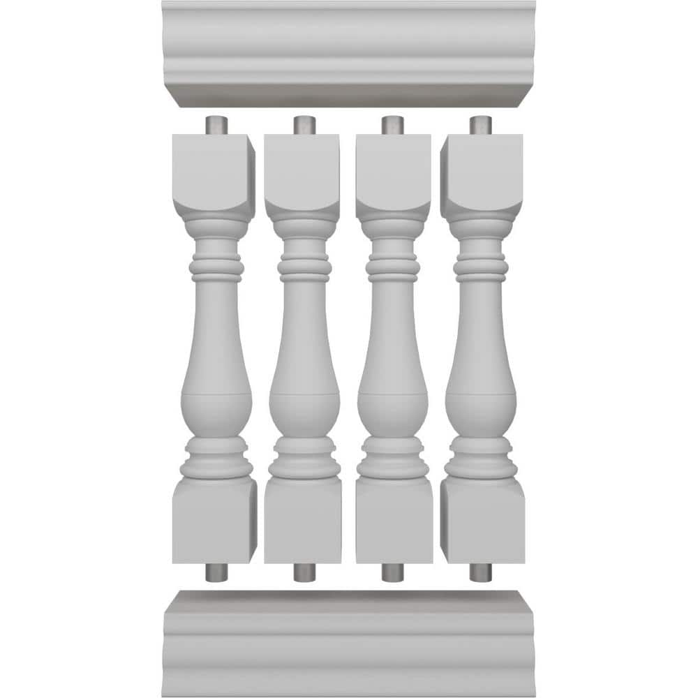 Ekena Millwork Fiberthane Bradford Balustrade 24 in. L x 42 in. H Fiberglass Railing Kit
