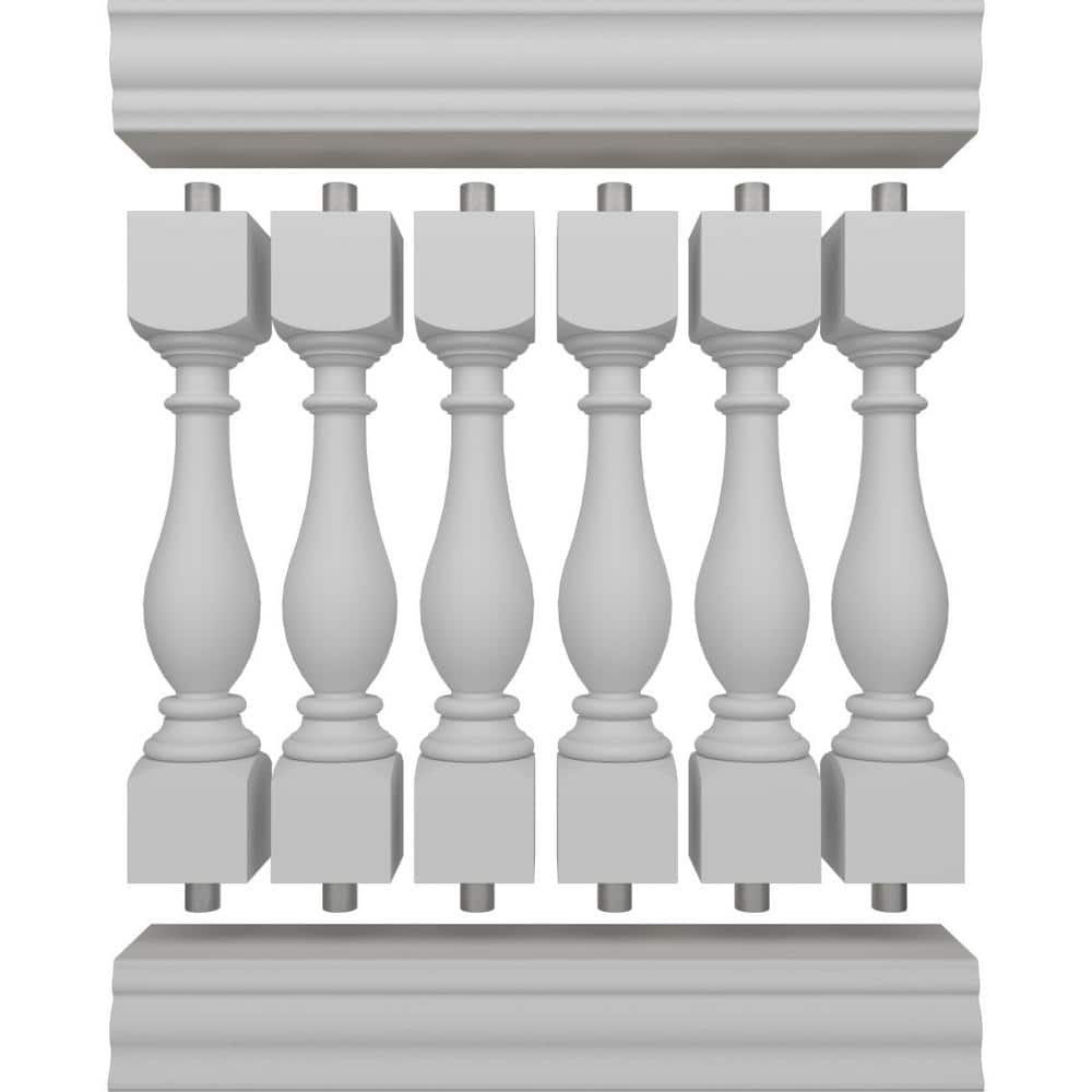 Ekena Millwork Fiberthane Legacy Balustrade 36 in. L x 42 in. H Fiberglass Railing Kit