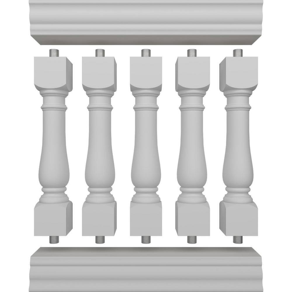 Ekena Millwork Fiberthane Oxford Balustrade 36 in. L x 42 in. H Fiberglass Railing Kit
