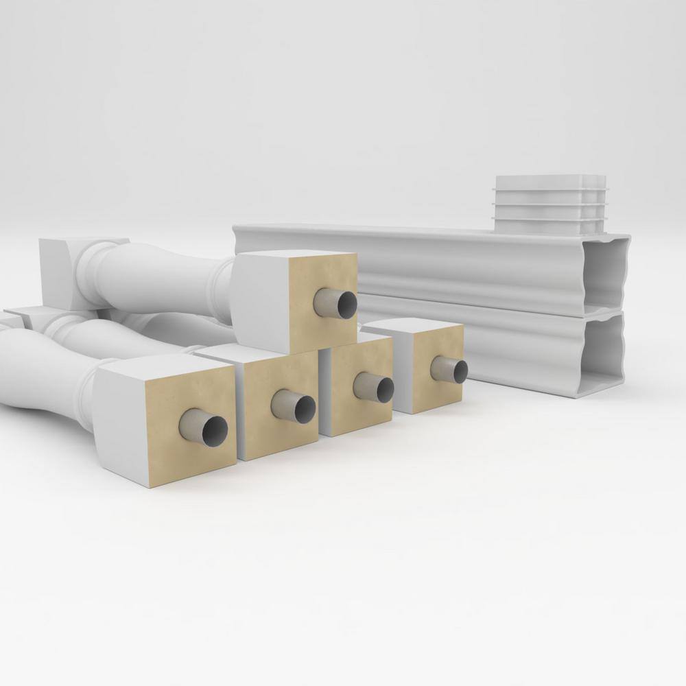 Ekena Millwork Fiberthane Oxford Balustrade 36 in. L x 42 in. H Fiberglass Railing Kit