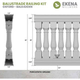 Ekena Millwork Fiberthane Oxford Balustrade 36 in. L x 42 in. H Fiberglass Railing Kit