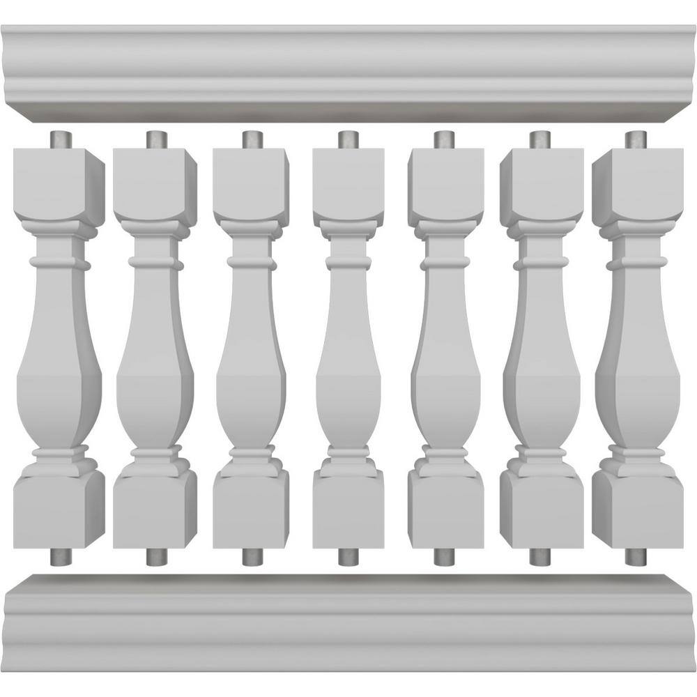 Ekena Millwork Fiberthane Arcadian Balustrade 48 in. L x 42 in. H Fiberglass Railing Kit