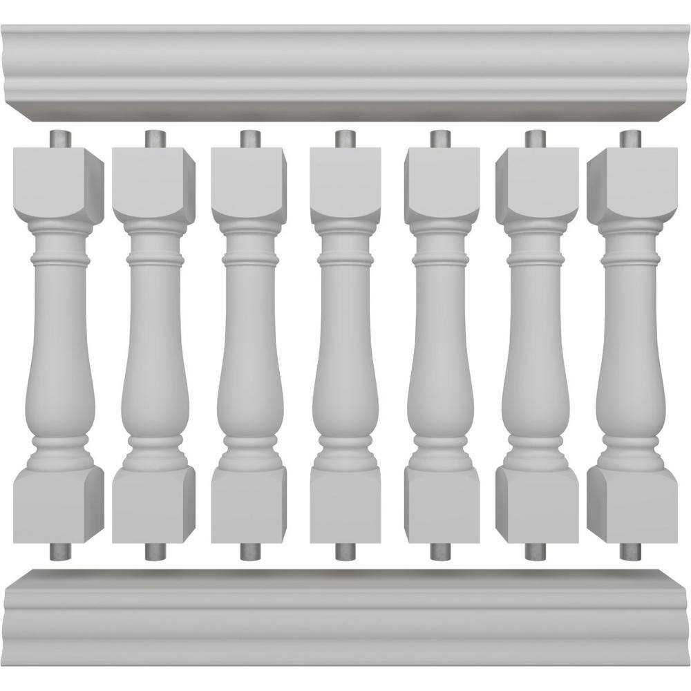 Ekena Millwork Fiberthane Oxford Balustrade 48 in. L x 42 in. H Fiberglass Railing Kit
