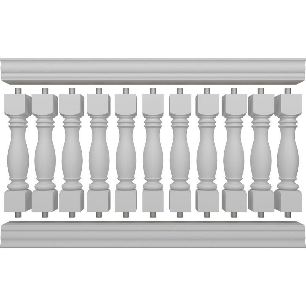 Ekena Millwork Fiberthane Embassy Balustrade 72 in. L x 42 in. H Fiberglass Railing Kit
