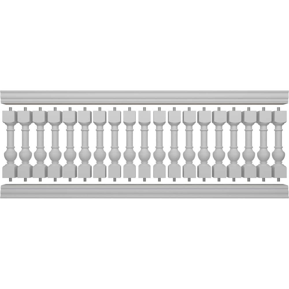Ekena Millwork Fiberthane York Balustrade 120 in. L x 42 in. H Fiberglass Railing Kit