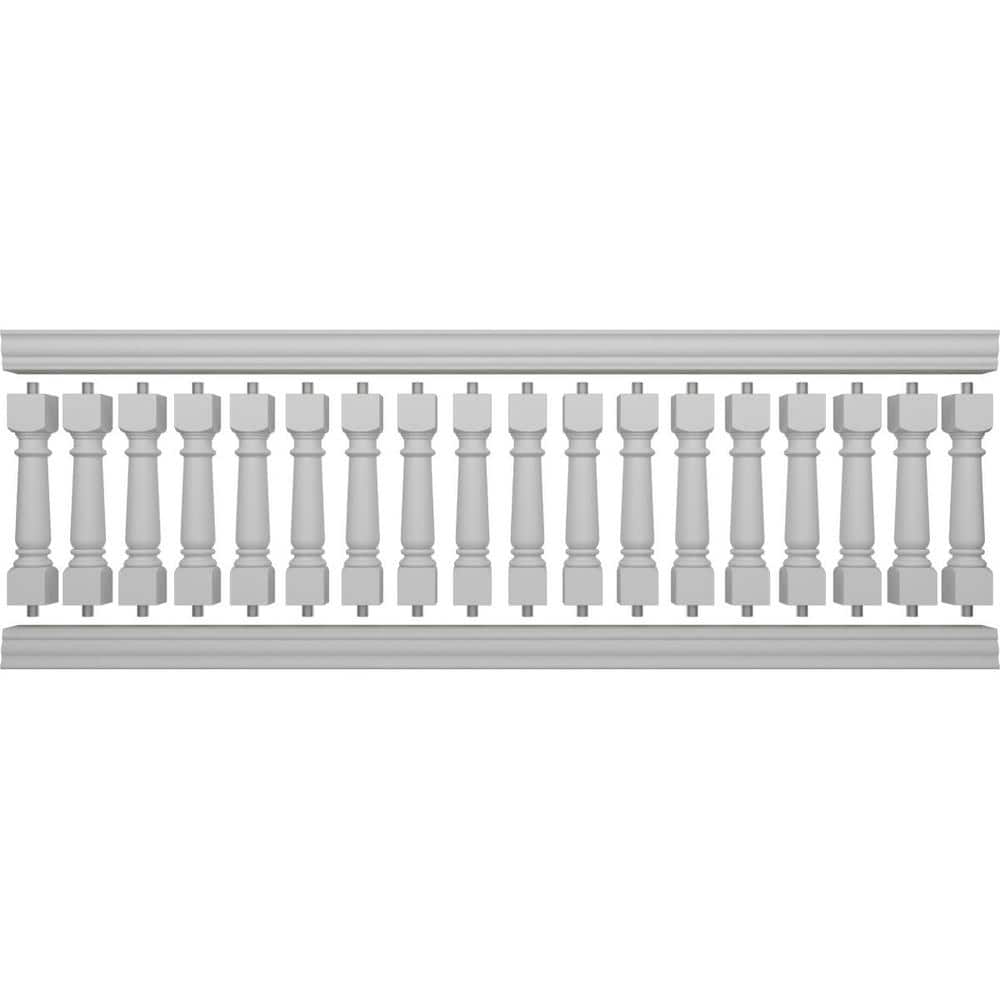 Ekena Millwork Fiberthane Wellington Balustrade 132 in. L x 42 in. H Fiberglass Railing Kit