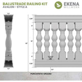 Ekena Millwork Fiberthane Avalon Balustrade 192 in. L x 42 in. H Fiberglass Railing Kit