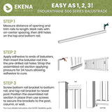 Ekena Millwork Endurathane 500 Series 3.125 in. H x 144 in. W White Resin Stair Railing Kit