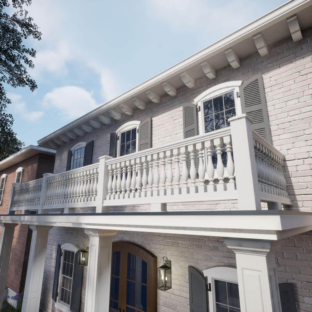 Ekena Millwork Endurathane 500 Series 3.125 in. H x 96 in. W White Resin Stair Railing Kit