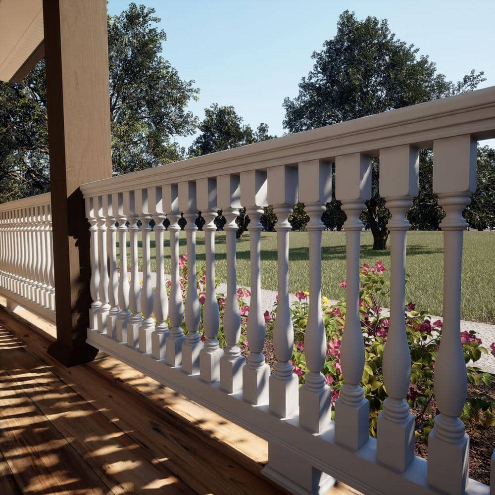 Ekena Millwork Endurathane 500 Series 3.125 in. H x 96 in. W White Resin Stair Railing Kit