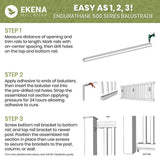 Ekena Millwork Endurathane 500 Series 1.5 in. H x 6.5 in. W White Resin Stair Railing Kit