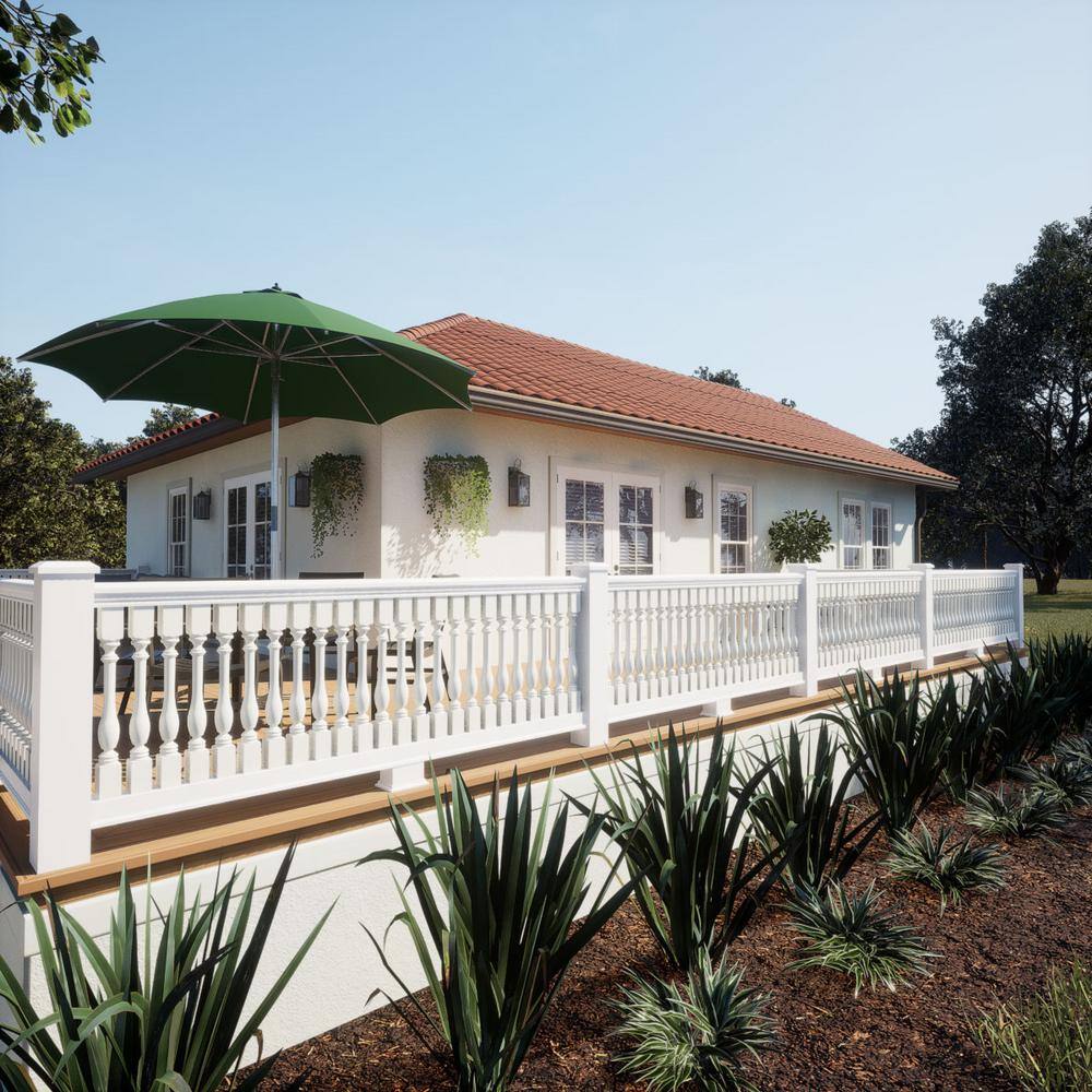 Ekena Millwork Endurathane 500 Series 1.5 in. H x 6.5 in. W White Resin Stair Railing Kit