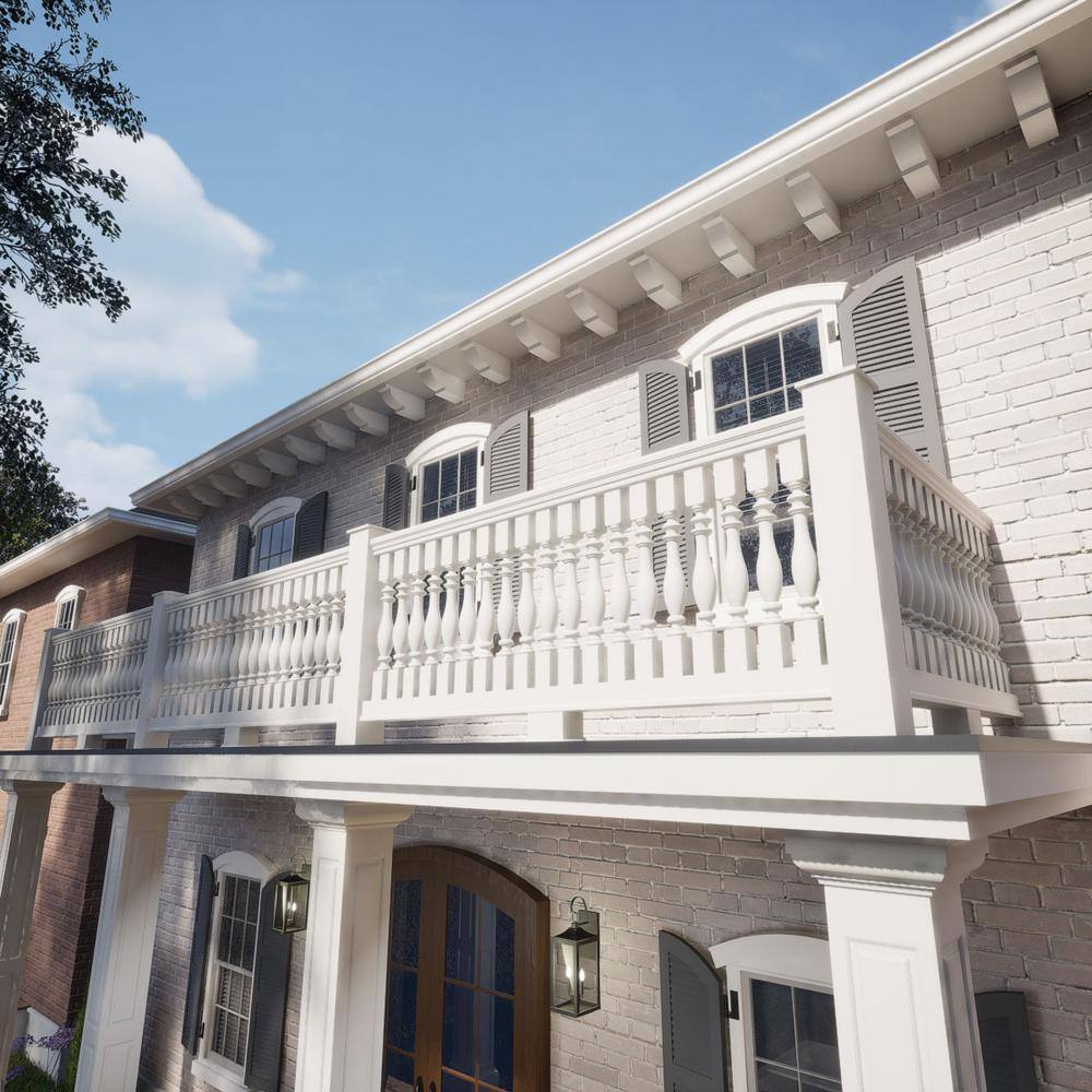 Ekena Millwork Endurathane 500 Series 1.5 in. H x 6.5 in. W White Resin Stair Railing Kit
