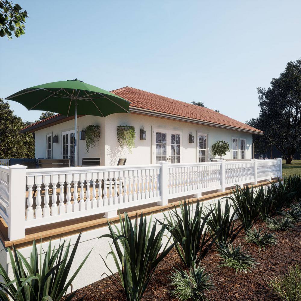 Ekena Millwork Endurathane 500 Series 1.5 in. H x 6.5 in. W White Resin Stair Railing Kit