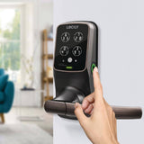Lockly Secure Plus Venetian Bronze Smart Touchscreen Hack-proof Keypad Door Latch Lock with Biometric Fingerprint and Bluetooth