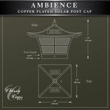 CLASSY CAPS Ambience 4 in. x 4 in. Outdoor Electroplated Copper Solar Post Cap (2-Pack)
