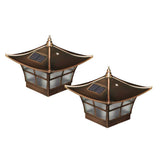 CLASSY CAPS Ambience 4 in. x 4 in. Outdoor Electroplated Copper Solar Post Cap (2-Pack)