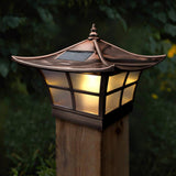CLASSY CAPS Ambience 4 in. x 4 in. Outdoor Electroplated Copper Solar Post Cap (2-Pack)