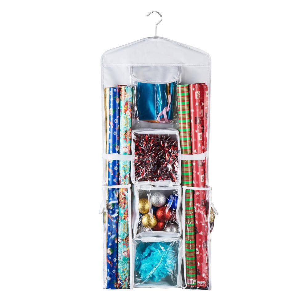 Elf Stor Deluxe Double Sided Hanging Gift Wrap and Bag Organizer Combo