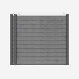 LH EP Complete Kit 6 ft. x 6 ft. Embossed Gray WPC Composite Fence Panel with Bottom Squared Holders and Post Kits (2-set)