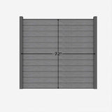 LH EP Complete Kit 6 ft. x 6 ft. Embossed Gray WPC Composite Fence Panel with Bottom Squared Holders and Post Kits (2-set)