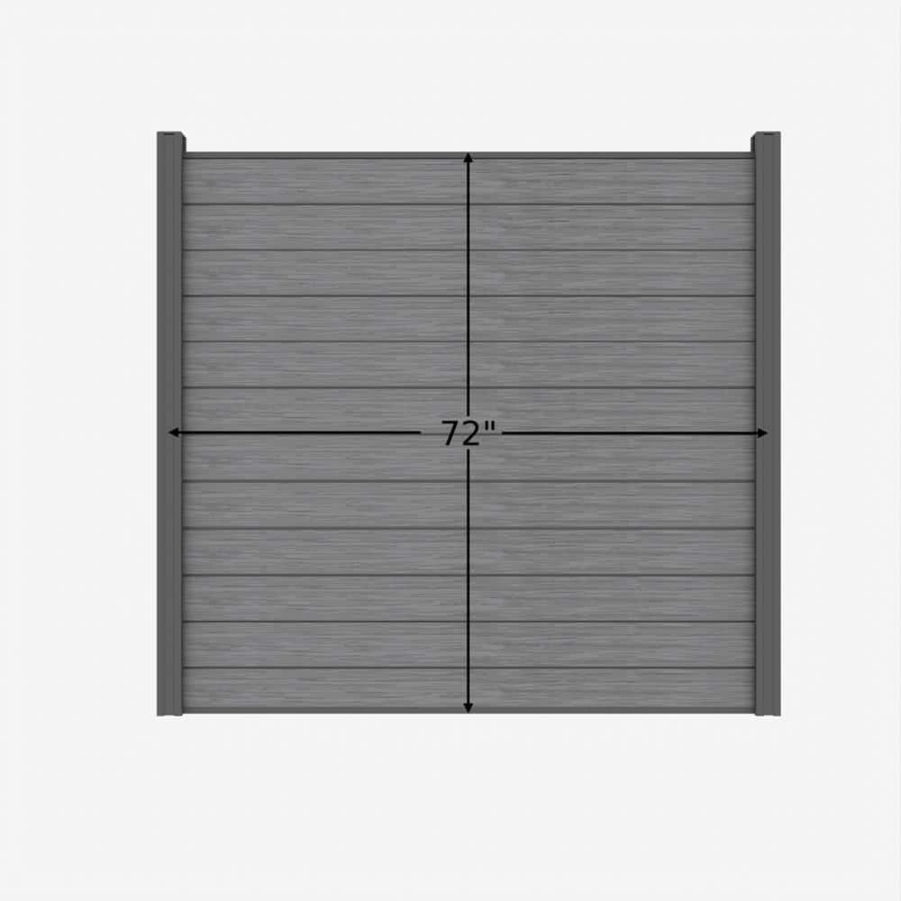 LH EP Complete Kit 6 ft. x 6 ft. Embossed Gray WPC Composite Fence Panel with Pronged Holders and Post Kits (2-set)