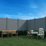 LH EP Complete Kit 6 ft. x 6 ft. Embossed Gray WPC Composite Fence Panel with Pronged Holders and Post Kits (5-set)