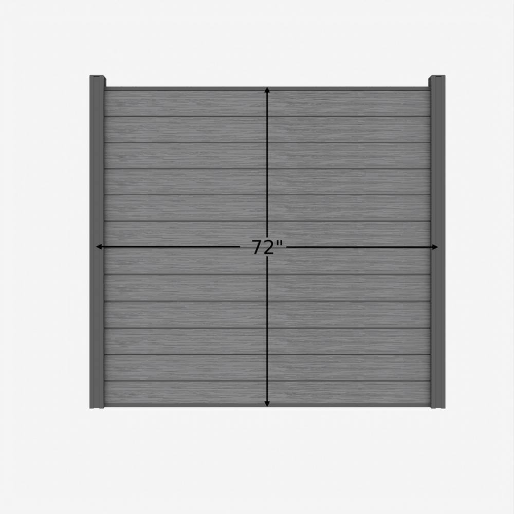 LH EP Complete Kit 6 ft. x 6 ft. Embossed Gray WPC Composite Fence Panel with Pronged Holders and Post Kits (5-set)