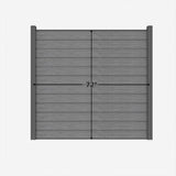 LH EP Complete Kit 6 ft. x 6 ft. Embossed Gray WPC Composite Fence Panel with Pronged Holders and Post Kits (5-set)