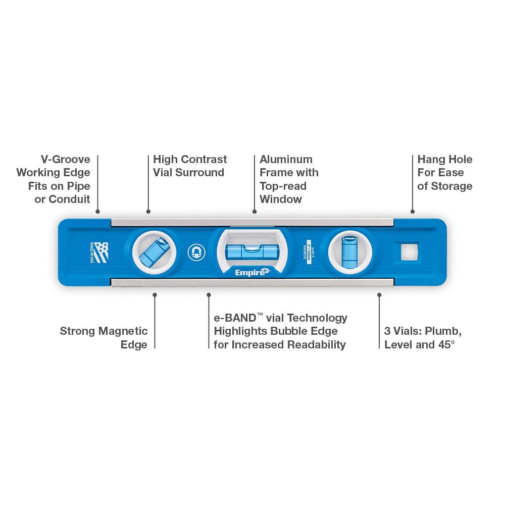 Empire 9 in. True Blue Professional Magnetic Torpedo Level