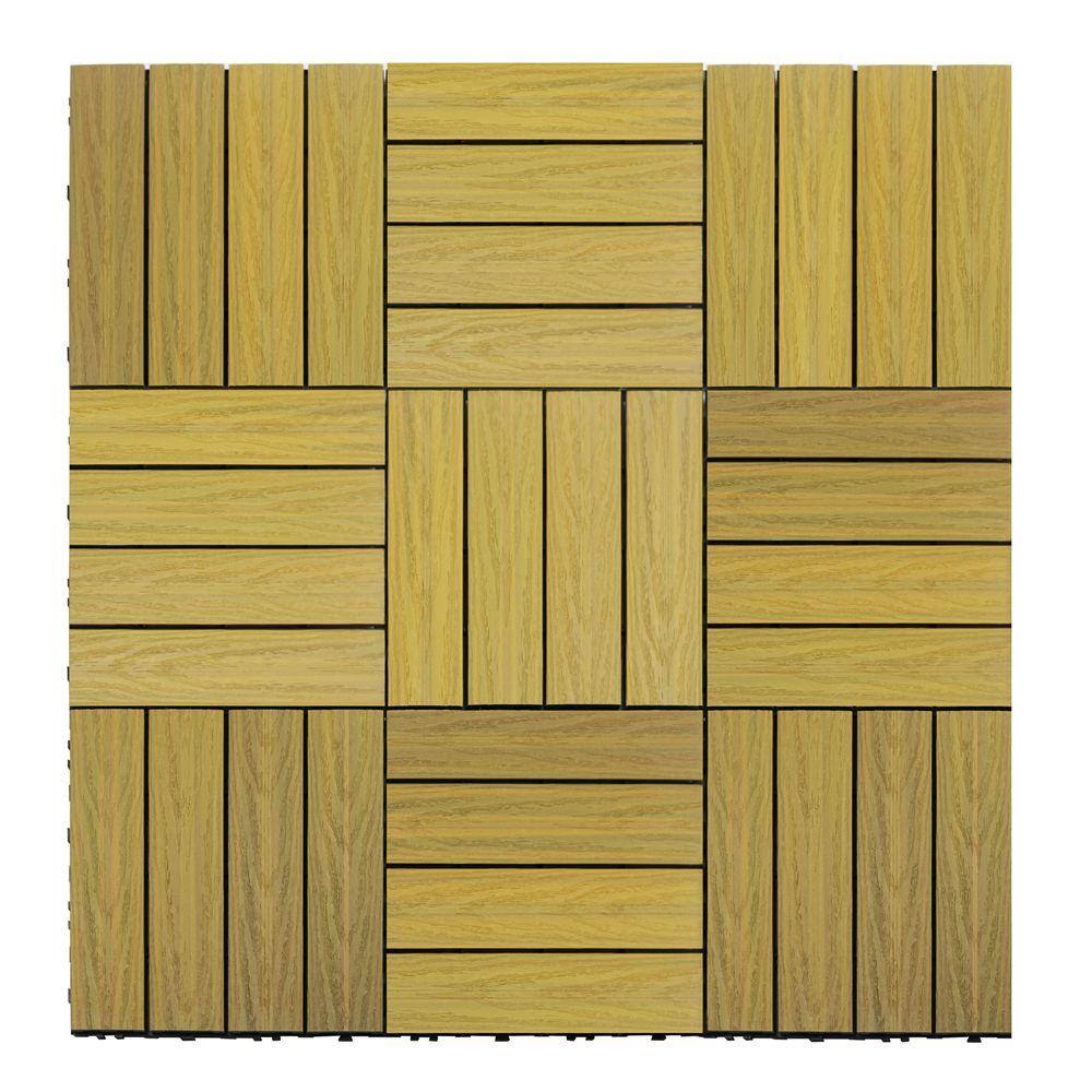 NewTechWood UltraShield Naturale 1 ft. x 1 ft. Quick Deck Outdoor Composite Deck Tile Sample in English Oak