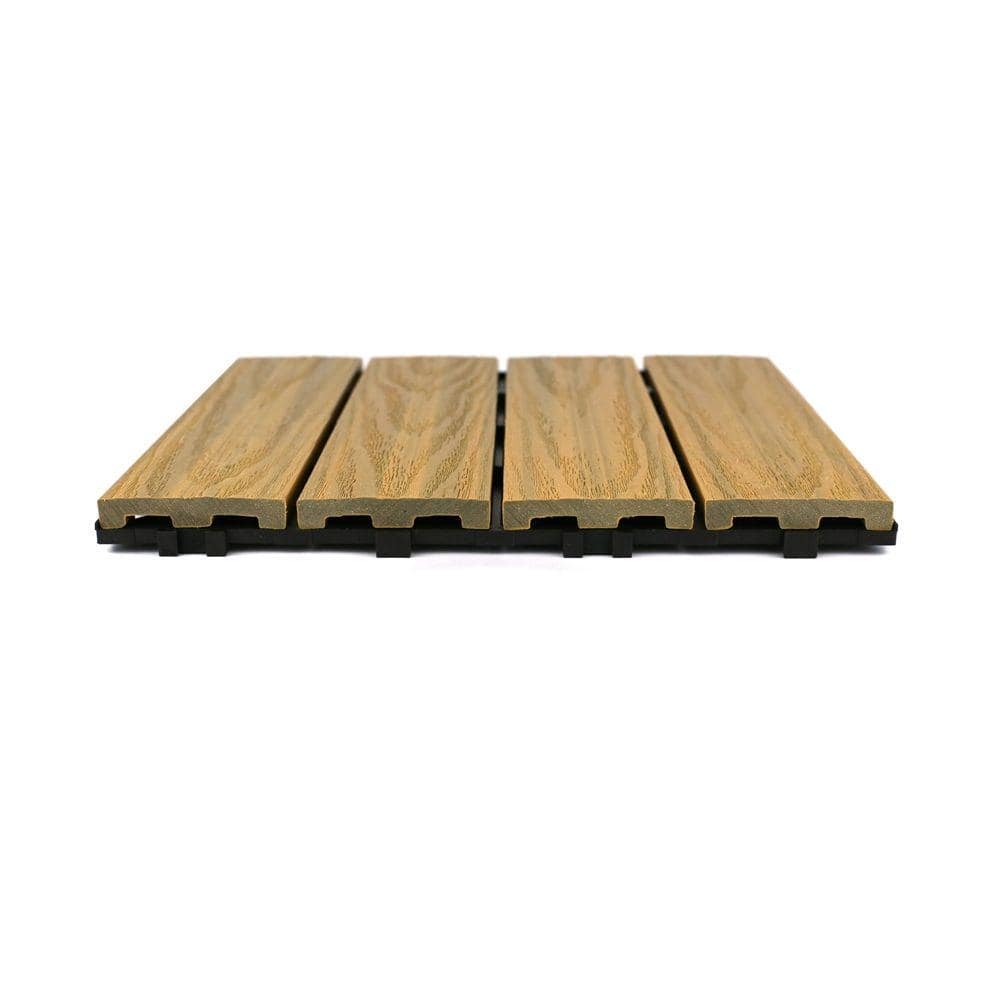 NewTechWood UltraShield Naturale 1 ft. x 1 ft. Quick Deck Outdoor Composite Deck Tile Sample in English Oak