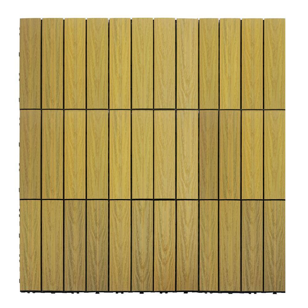 NewTechWood UltraShield Naturale 1 ft. x 1 ft. Quick Deck Outdoor Composite Deck Tile Sample in English Oak