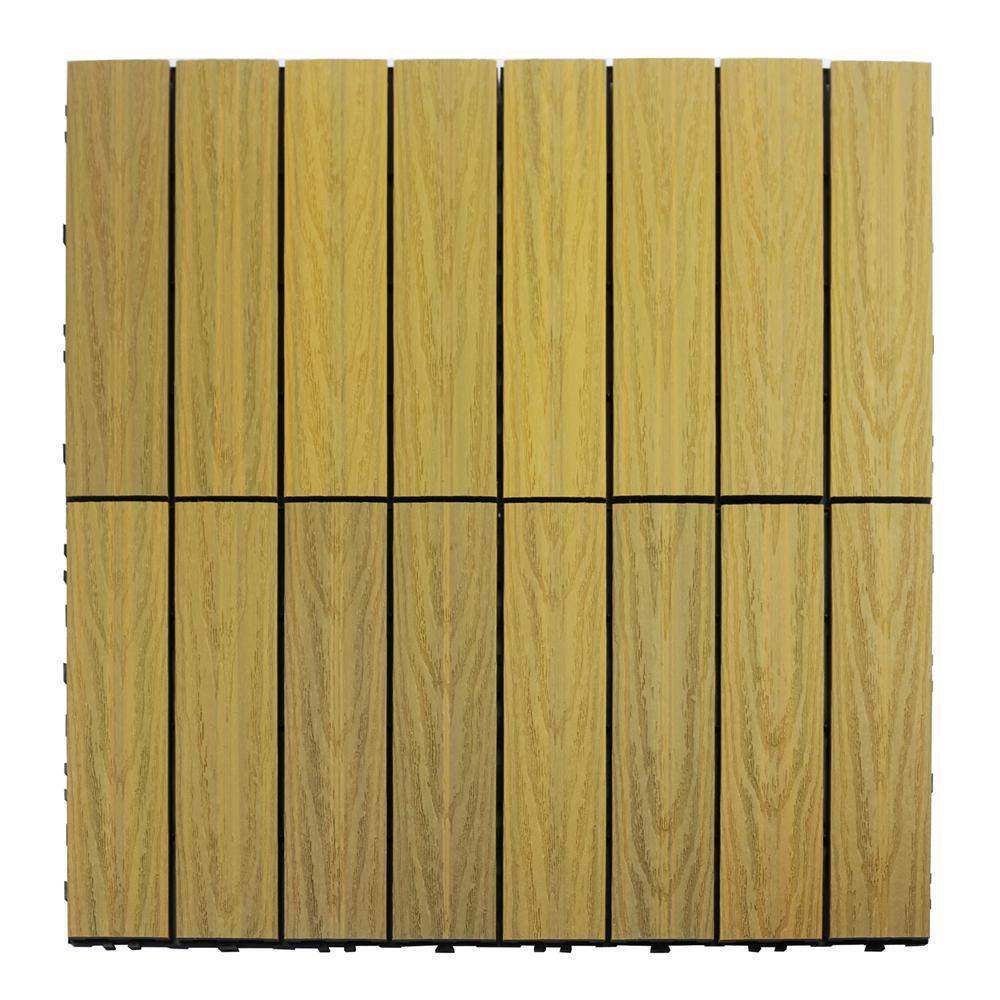 NewTechWood UltraShield Naturale 1 ft. x 1 ft. Quick Deck Outdoor Composite Deck Tile Sample in English Oak