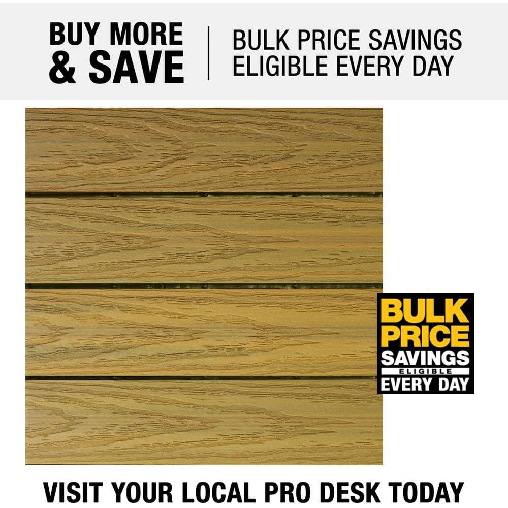 NewTechWood UltraShield Naturale 1 ft. x 1 ft. Quick Deck Outdoor Composite Deck Tile in English Oak (10 sq. ft. per box)