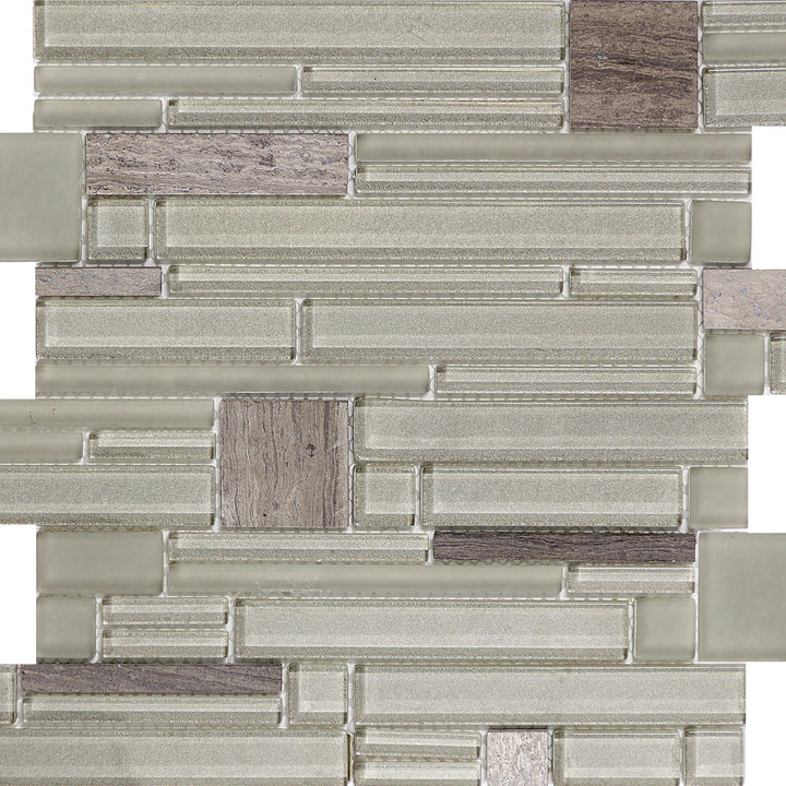 Emser Entity Life Stone & Glass Border Tile, 12 in x 12 in Mosaic Mesh – 15-Pack