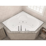 Universal Tubs Malachite 5 ft. (60 x 60 in.) Acrylic Corner Drop-in Air/Whirlpool Bathtub, White