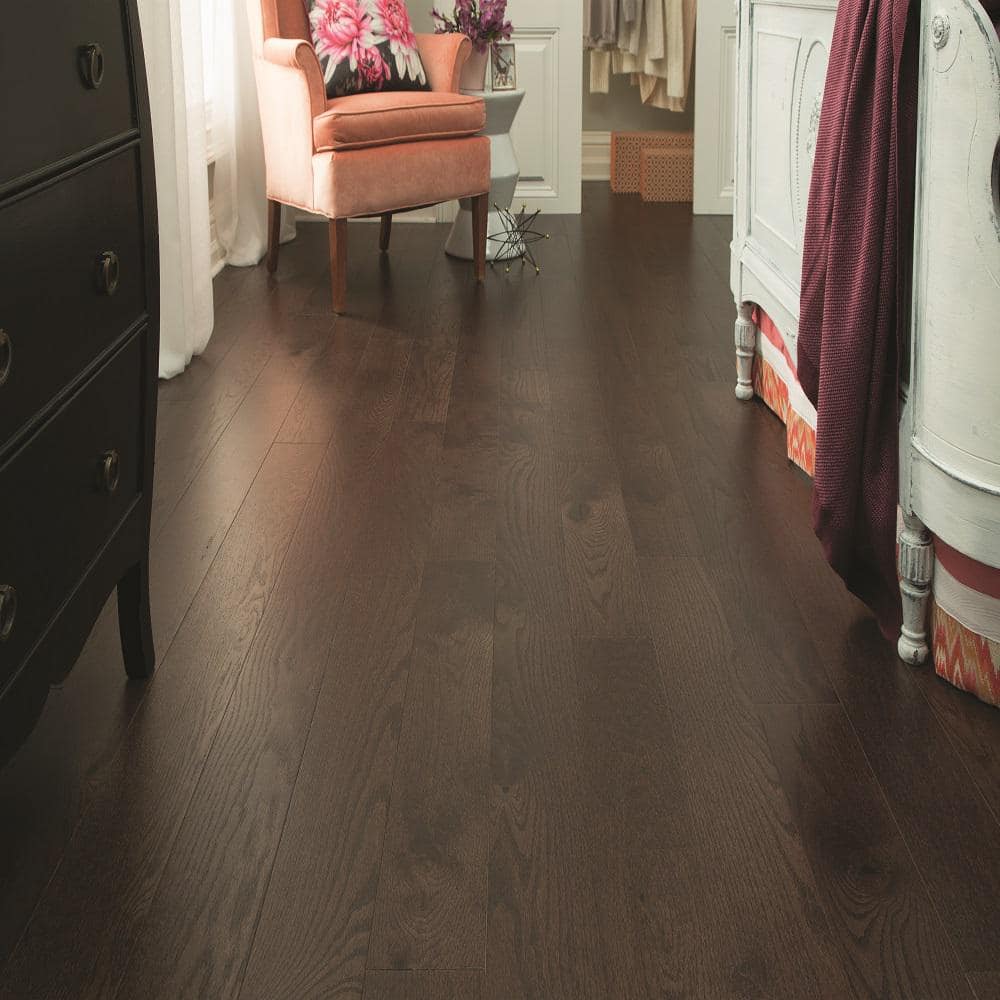 Blue Ridge Hardwood Flooring Espresso Red Oak 3/8 in. T x 3 in. W Tongue and Groove Wire Brushed Engineered Hardwood Flooring (25.5 sq. ft./Case)