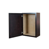 Bremen Cabinetry Bremen Ready to Assemble 18x30x12 in. Shaker Wall Cabinet with 1-Door and 2 Adjustable Shelves in Espresso