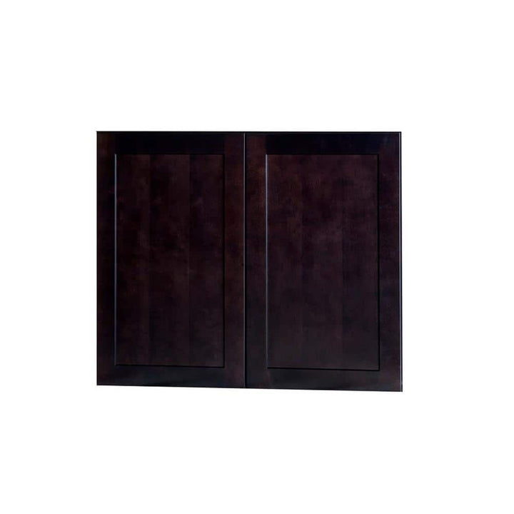 Bremen Cabinetry Bremen Ready to Assemble 30x18x12 in. Shaker High Double Door Wall Cabinet in Espresso