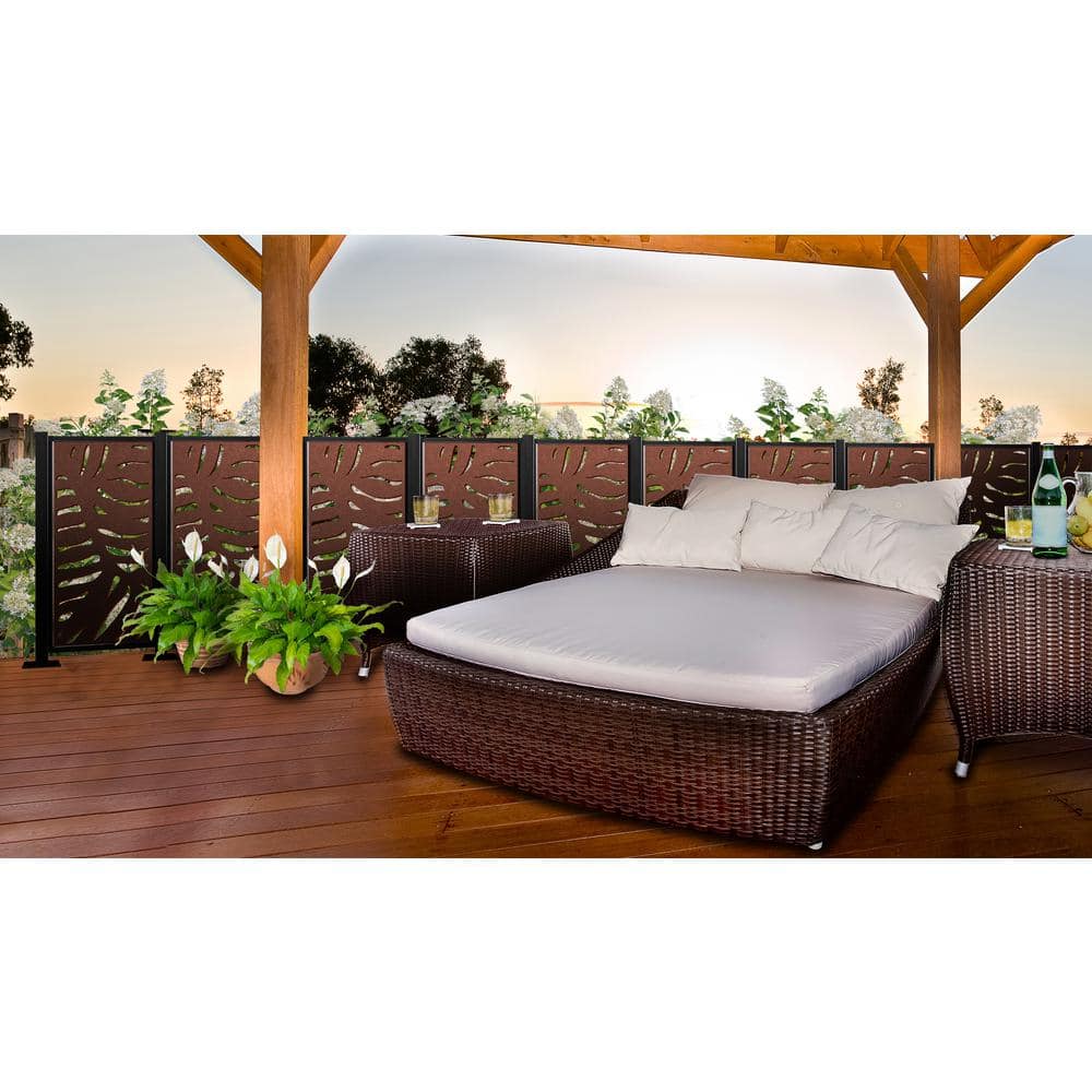 4 ft. x 2 ft. Espresso Brown Decorative Composite Fence Panel in Cabo Design