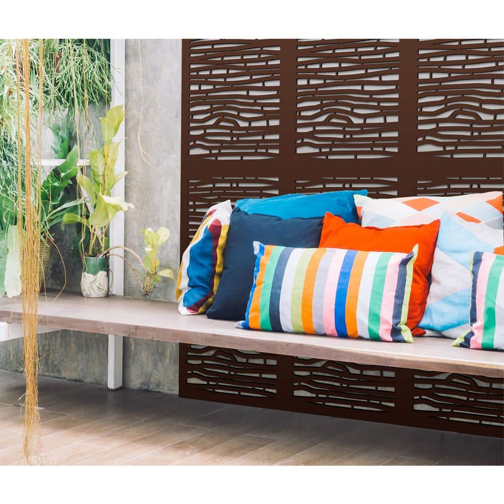 4 ft. x 2 ft. Espresso Brown Decorative Composite Fence Panel in Bamboo Design