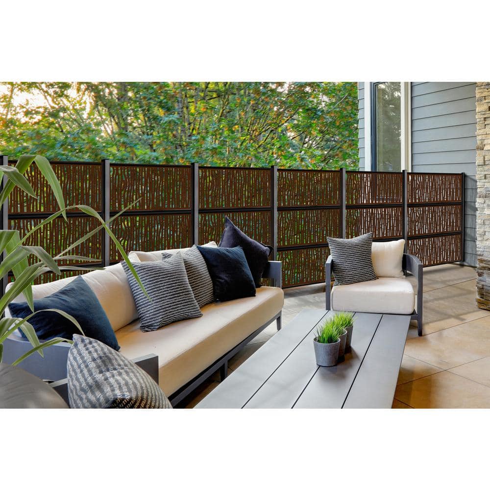 4 ft. x 2 ft. Espresso Brown Decorative Composite Fence Panel in Bamboo Design
