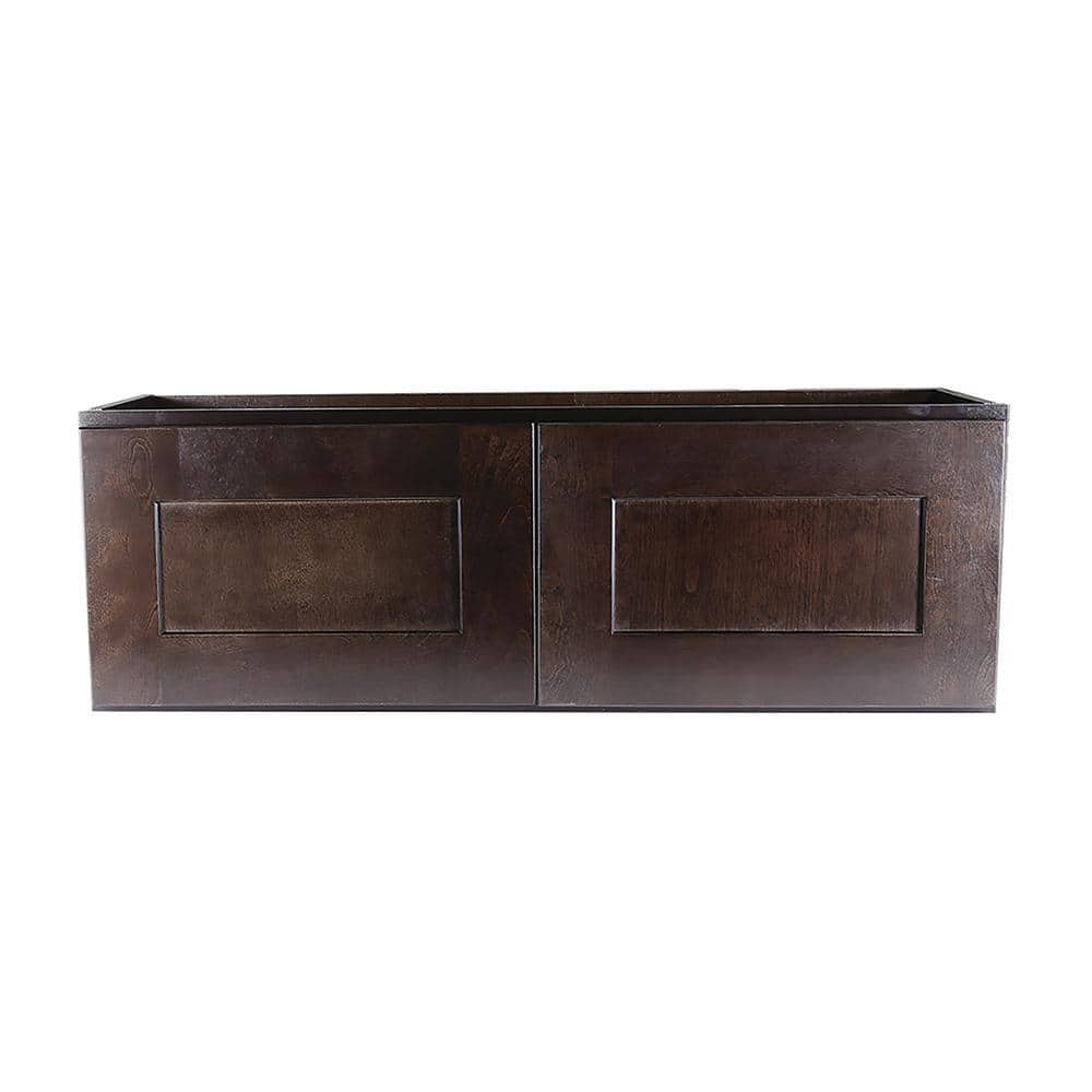 Design House Brookings Solid Wood Ready to Assemble Shaker 30 in. x 21 in. x 12 in. 2 Door Bridge Wall Kitchen Cabinet in Espresso