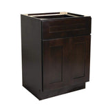 Design House Brookings Solid Wood Ready to Assemble Shaker 24 in. x 34.5 in. x 24 in. 2 Door 1Drawer Base Kitchen Cabinet in Espresso