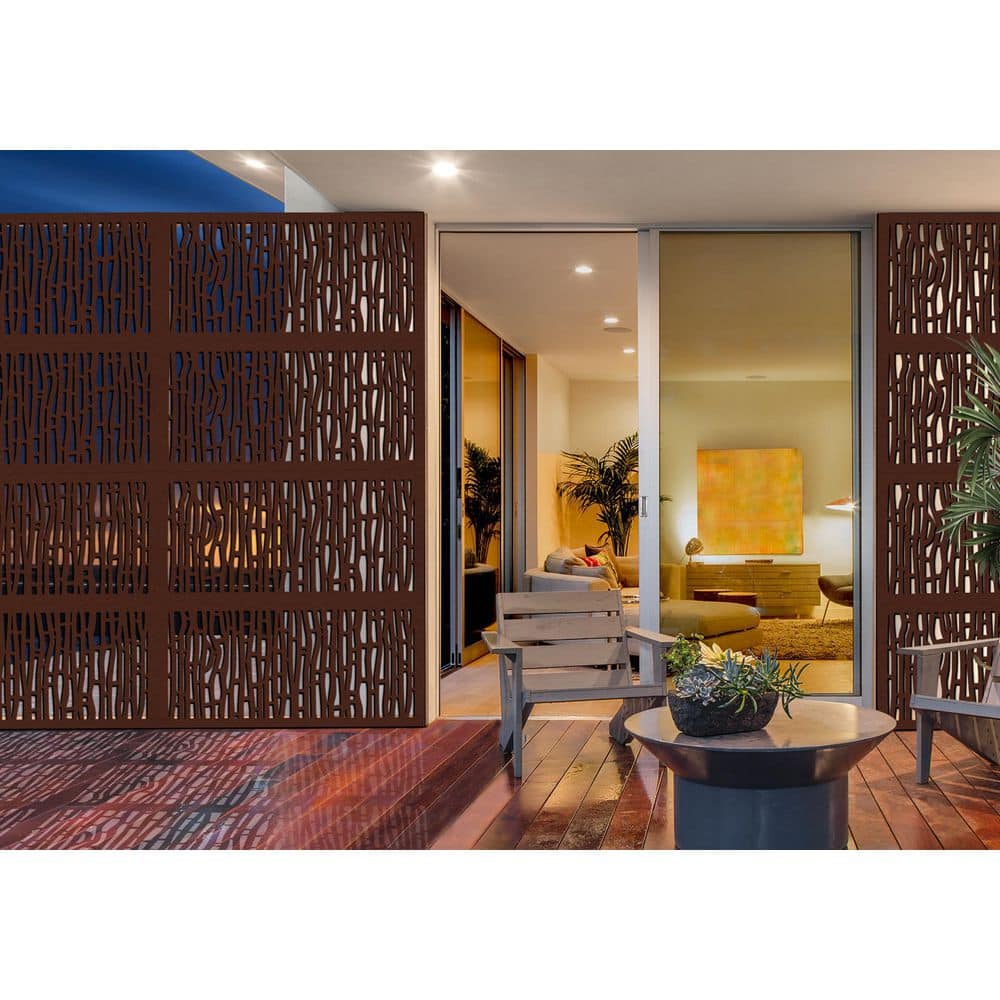DESIGN VU Fiji 4 ft. x 2 ft. Espresso Recycled Polymer Decorative Screen Panel, Wall Decor and Privacy Panel
