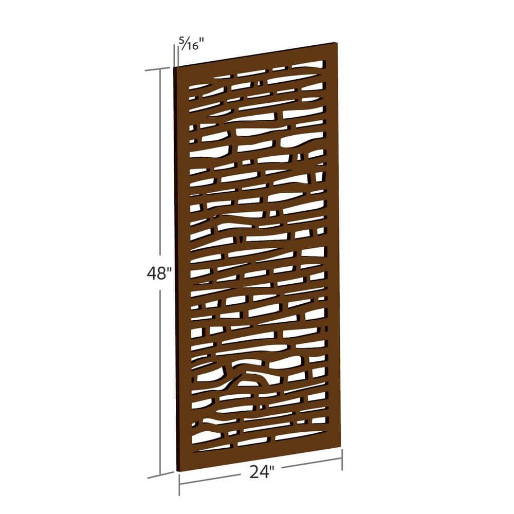 DESIGN VU Fiji 4 ft. x 2 ft. Espresso Recycled Polymer Decorative Screen Panel, Wall Decor and Privacy Panel