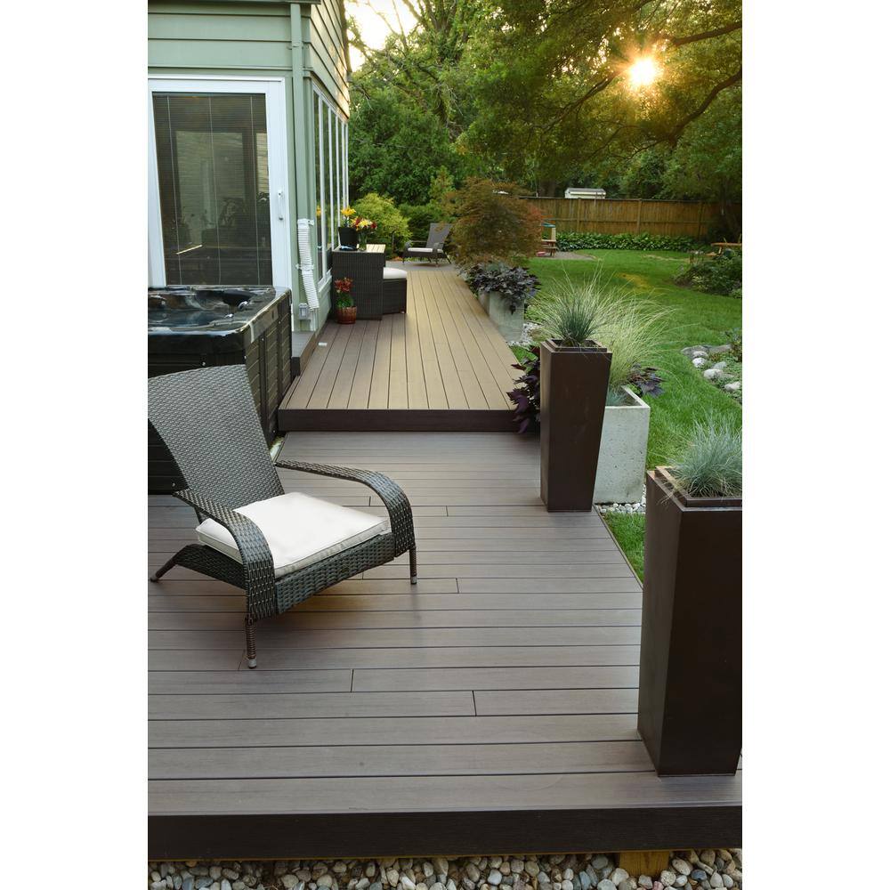 TimberTech Composite Legacy 1 in. x 6 in. x 1 ft. Grooved Espresso Composite Sample (Actual: 0.94 in. x 5.36 in. x 1 ft)