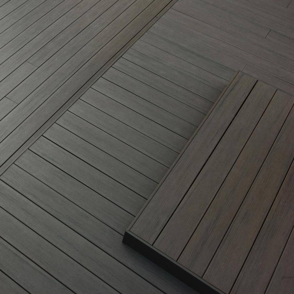 TimberTech Composite Legacy 1 in. x 6 in. x 1 ft. Grooved Espresso Composite Sample (Actual: 0.94 in. x 5.36 in. x 1 ft)