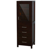 Wyndham Collection Sheffield Bathroom Linen Storage Tower Cabinet, Espresso Finish